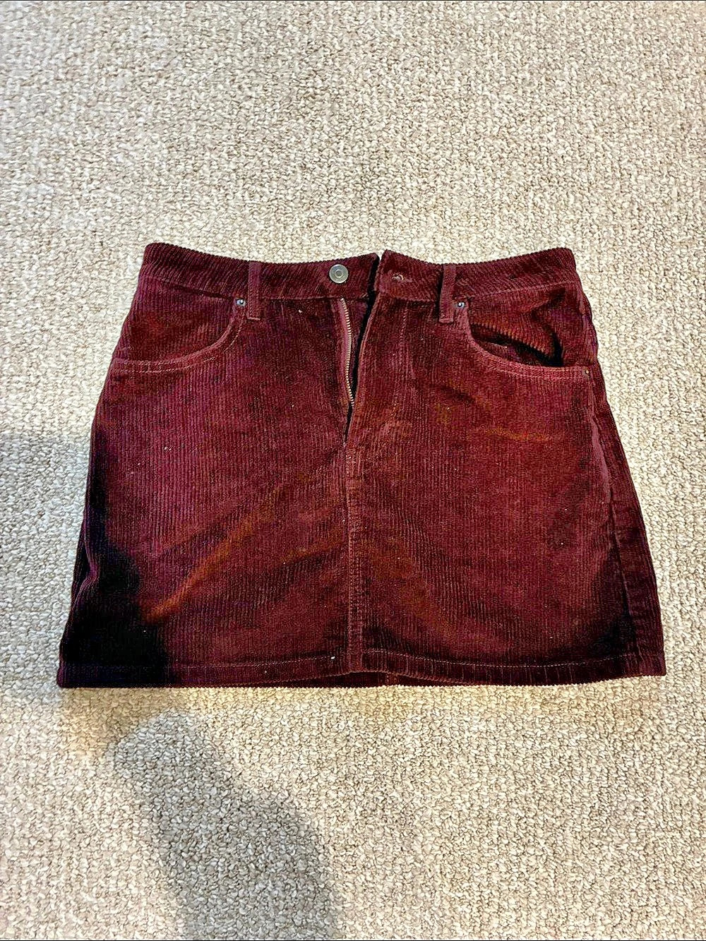 twik Corduroy Mini Skirt maroon